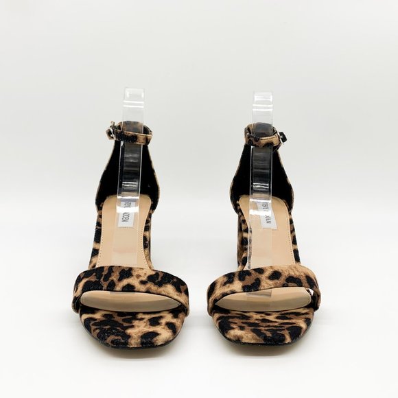 STEVE MADDEN Marisa Block Heel Leopard Sandals - Picture 3 of 7